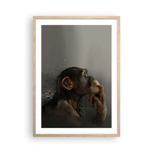 Pôster com moldura de carvalho claro - Certamente um pensador - 50x70 cm