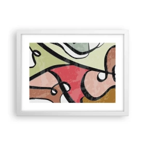 Pôster em moldura branca - Piruetas entre cores - 40x30 cm