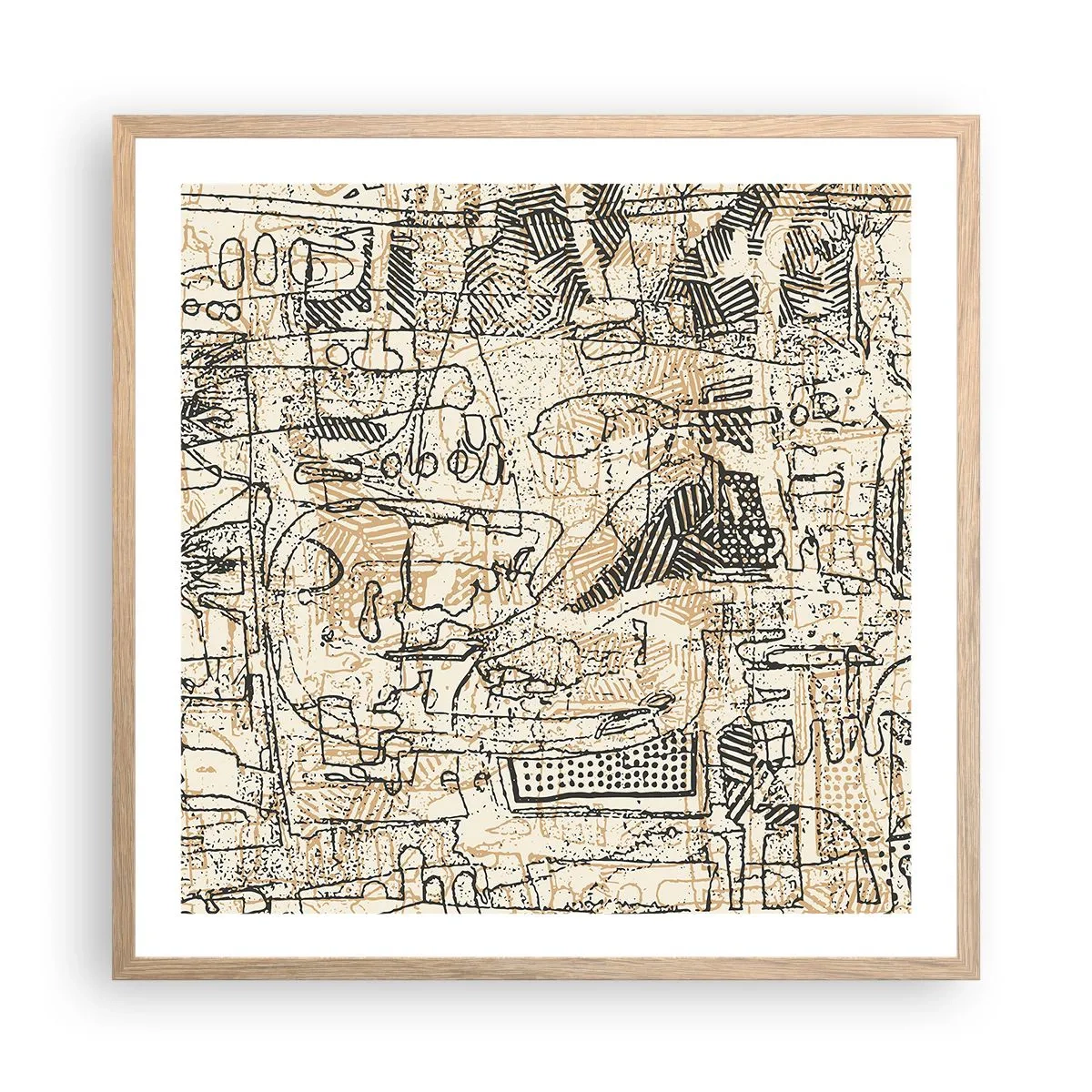 Pôster com moldura de carvalho claro - À espera de ser decifrado - 60x60 cm