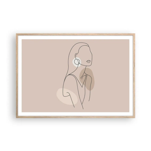Pôster com moldura de carvalho claro - Um ícone da feminilidade - 100x70 cm