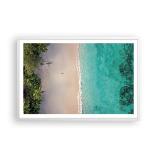 Pôster em moldura branca - Praia do paraíso - 91x61 cm