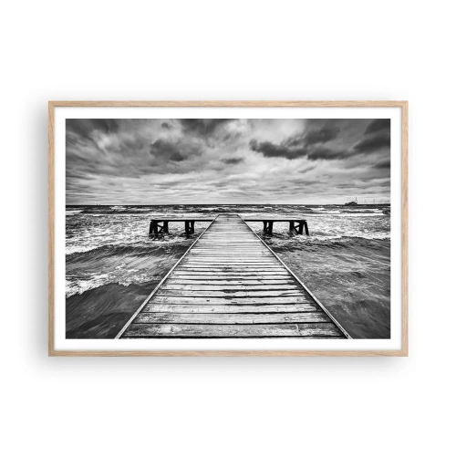 Pôster com moldura de carvalho claro - Estou à espera do vento, que vai dispersar... - 100x70 cm