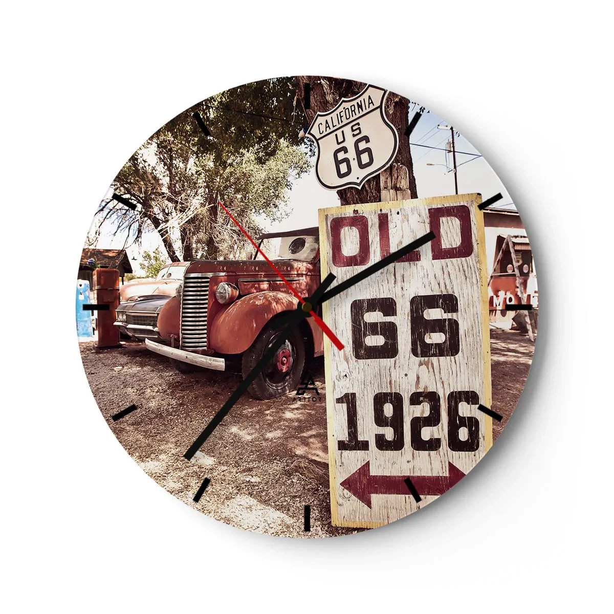 Relógio de parede - Relógio em vidro - A lenda de uma província americana - 40x40 cm