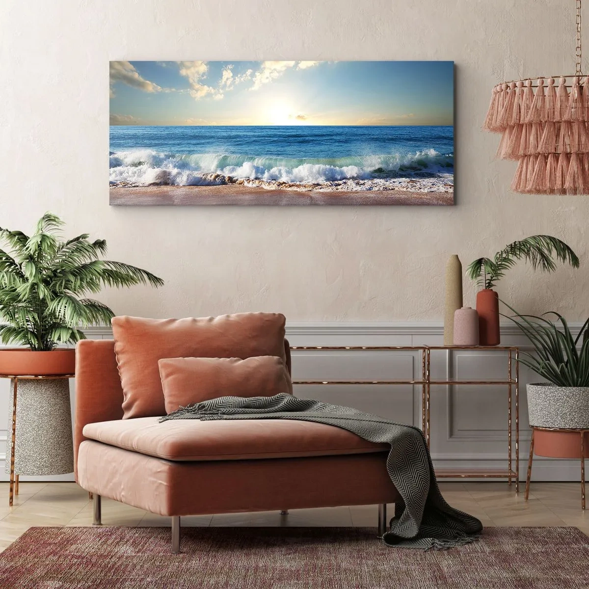 Quadro em tela - Movimento e quietude ao mesmo tempo - 140x50 cm