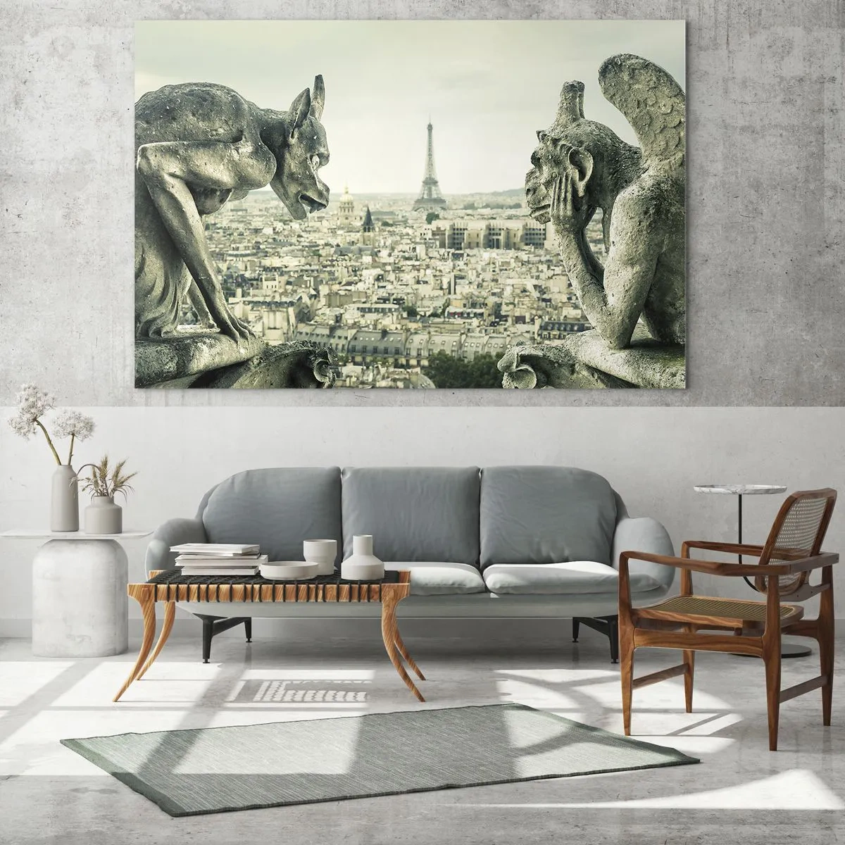 Quadro em vidro - Conversas parisienses - 100x40 cm