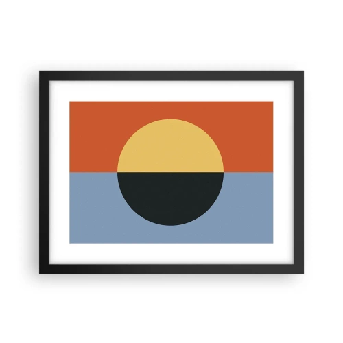 Pôster com moldura preta - Composição do calor e do frio - 40x30 cm