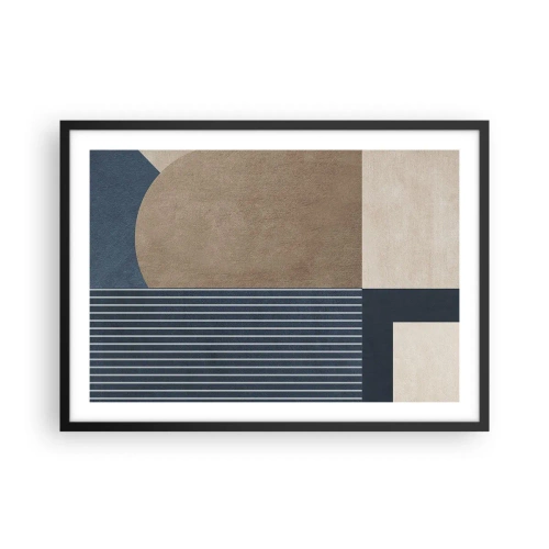 Pôster com moldura preta - Uma composição de simplicidade e redondeza - 70x50 cm