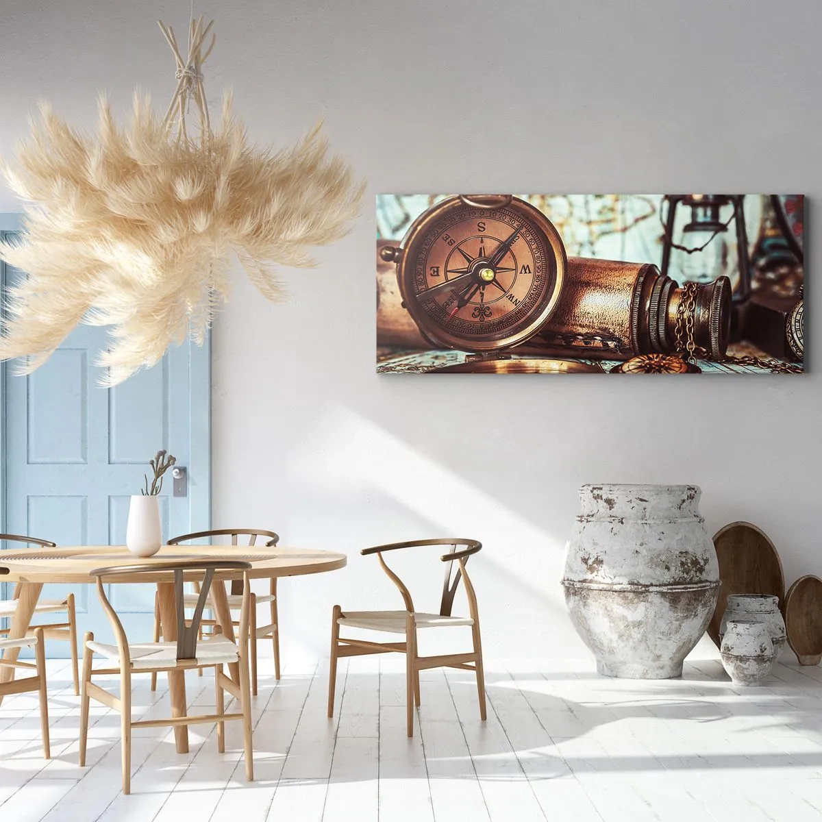 Quadro em tela - Uma aventura pirata no Caribe - 90x30 cm