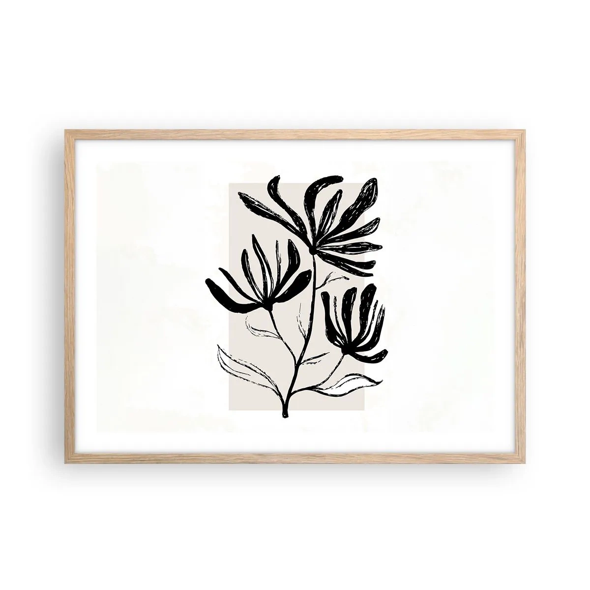 Pôster com moldura de carvalho claro - Esboço para o herbário - 70x50 cm