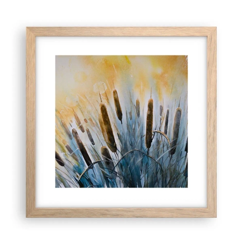 Pôster com moldura de carvalho claro - O frio da água, o calor do sol - 30x30 cm