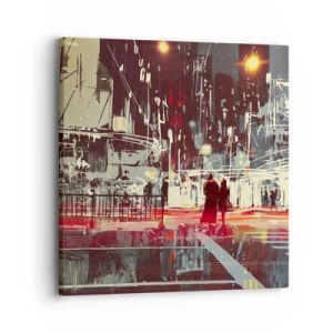 Quadro em tela - Travessia metropolitana - 30x30 cm