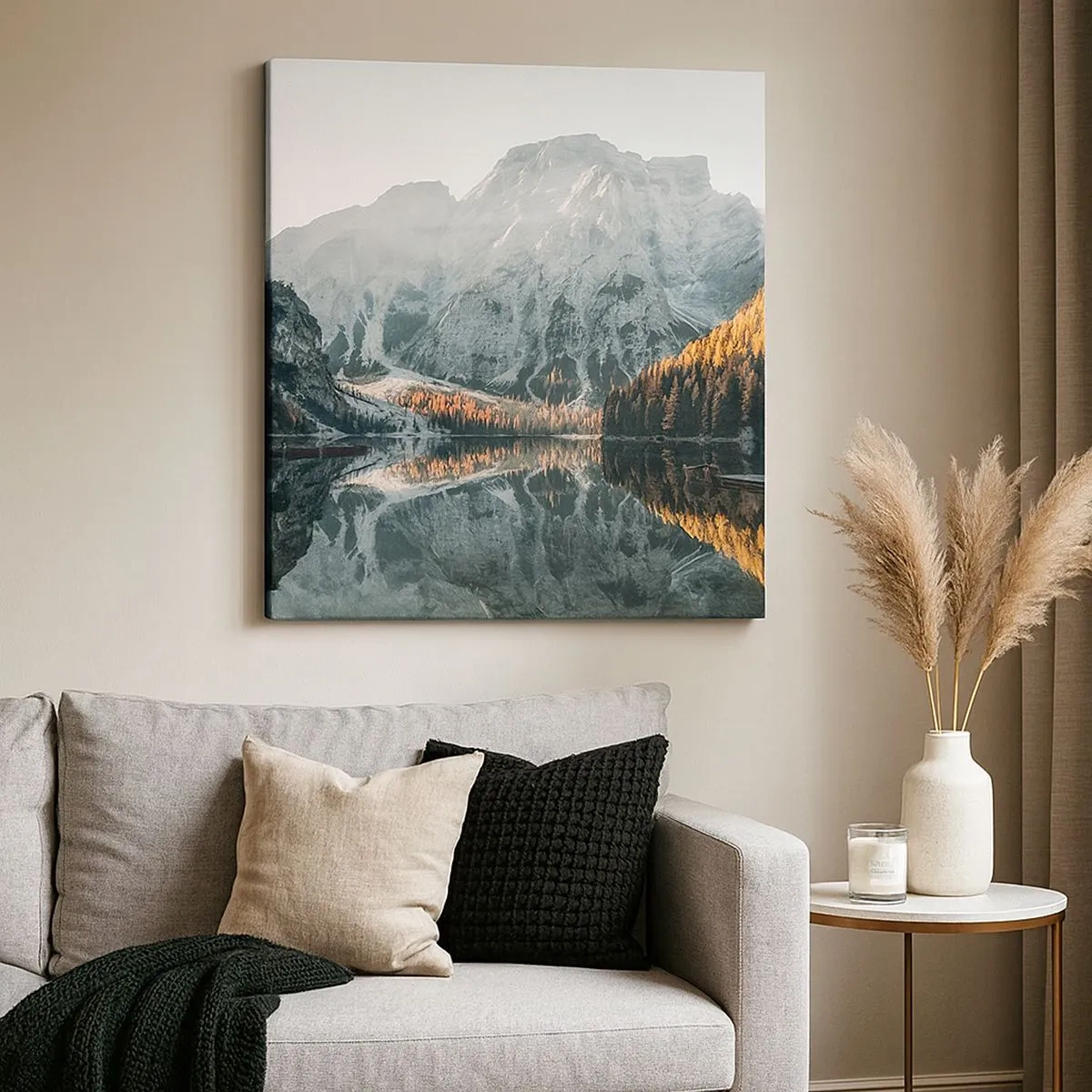 Quadro em tela - Paisagem espelhada - 30x30 cm