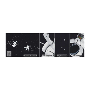 Amostra de papel de parede Premium Sand - Emaranhado Cósmico - Abstração, Astronauta, Cosmos - 100x30 cm