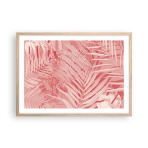 Pôster com moldura de carvalho claro - Conceito cor-de-rosa - 70x50 cm