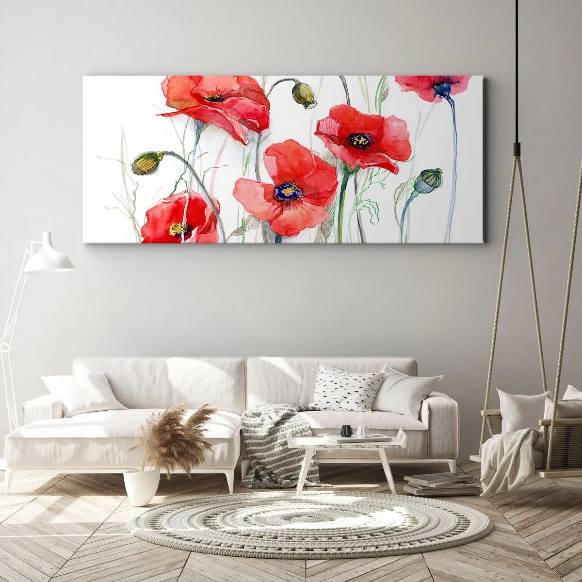 Quadro em tela - Flores polacas - 100x40 cm
