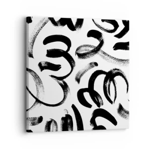 Quadro em tela - Preto sobre branco - 30x30 cm
