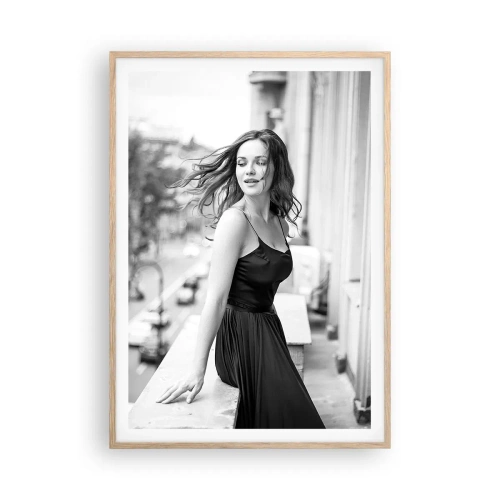 Pôster com moldura de carvalho claro - Certamente uma parisiense - 70x100 cm