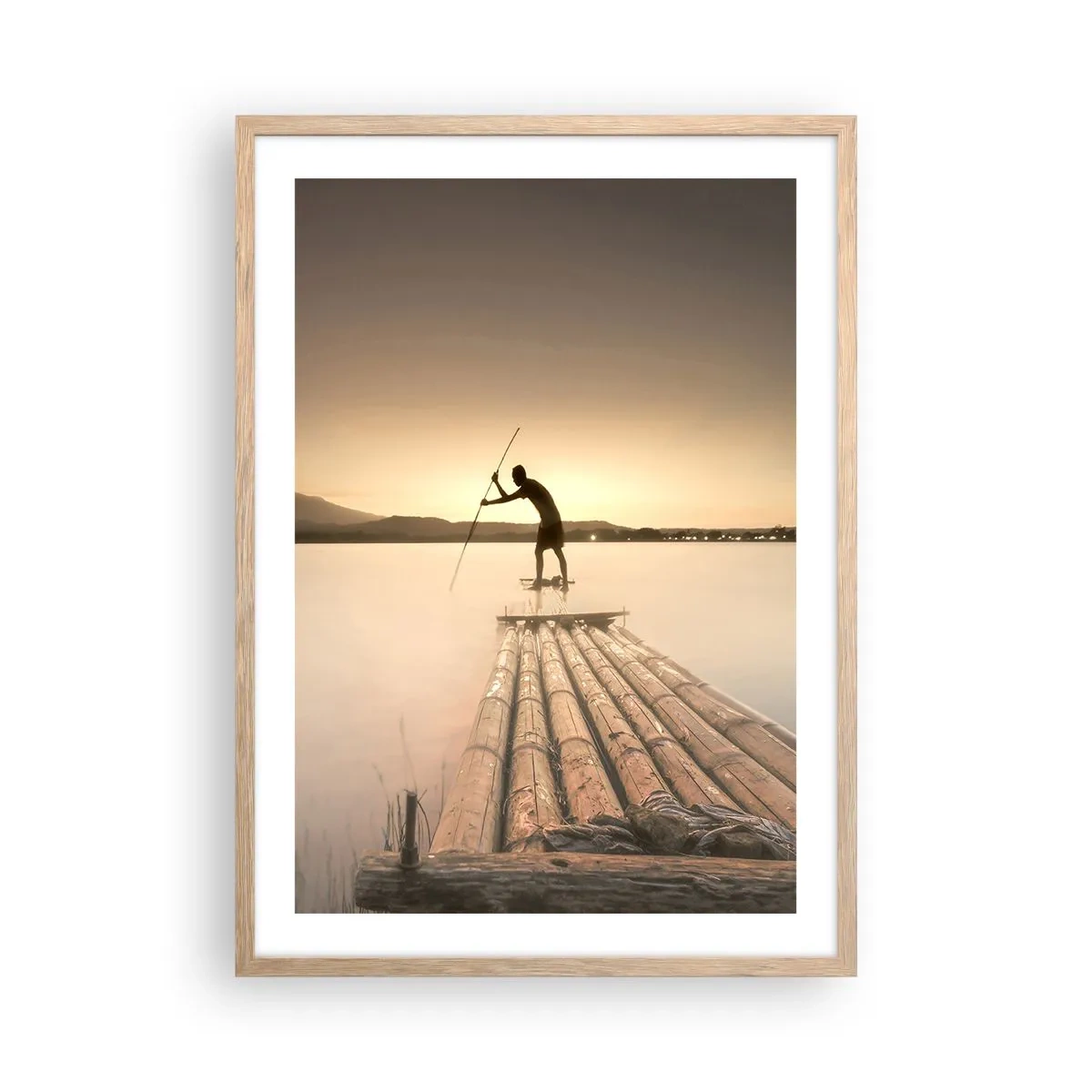 Pôster com moldura de carvalho claro - Antes de descansar - 50x70 cm