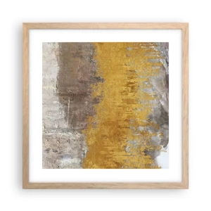 Pôster com moldura de carvalho claro - Uma explosão dourada - 40x40 cm