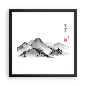 Pôster com moldura preta - Para além do vale - 40x40 cm