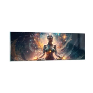 Quadro em vidro - Fluxo de boa energia - 90x30 cm