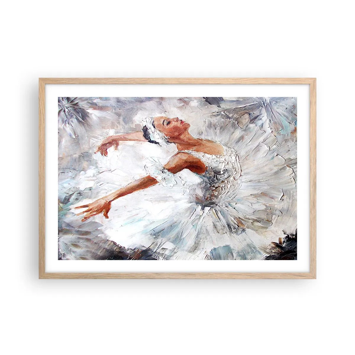Pôster com moldura de carvalho claro - Delicado e leve como tule - 70x50 cm