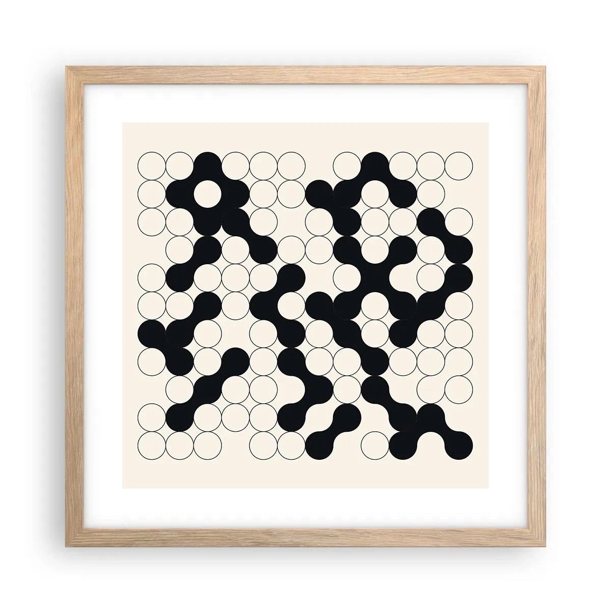 Pôster com moldura de carvalho claro - Jogo chinês – variação - 40x40 cm