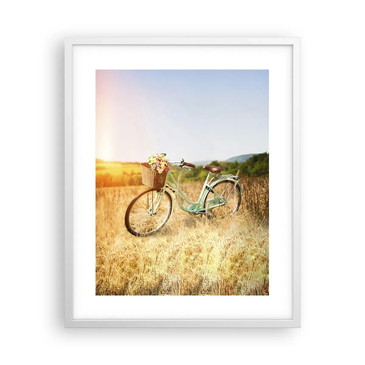 Pôster em moldura branca - Vou ficar aqui por um tempo - 40x50 cm