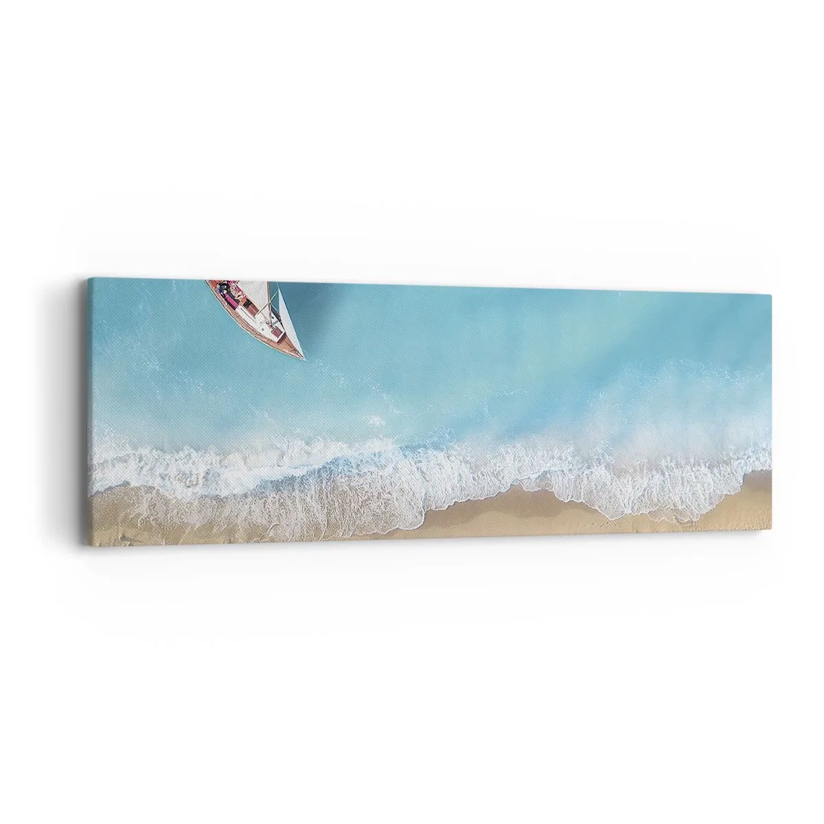 Quadro em tela - No limite do azul e do ouro - 90x30 cm