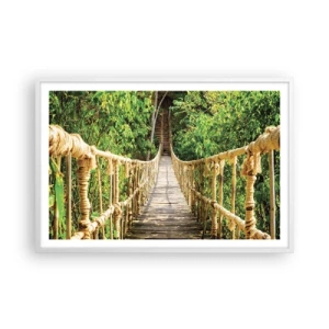 Pôster em moldura branca - Suspenso na vegetação - 91x61 cm