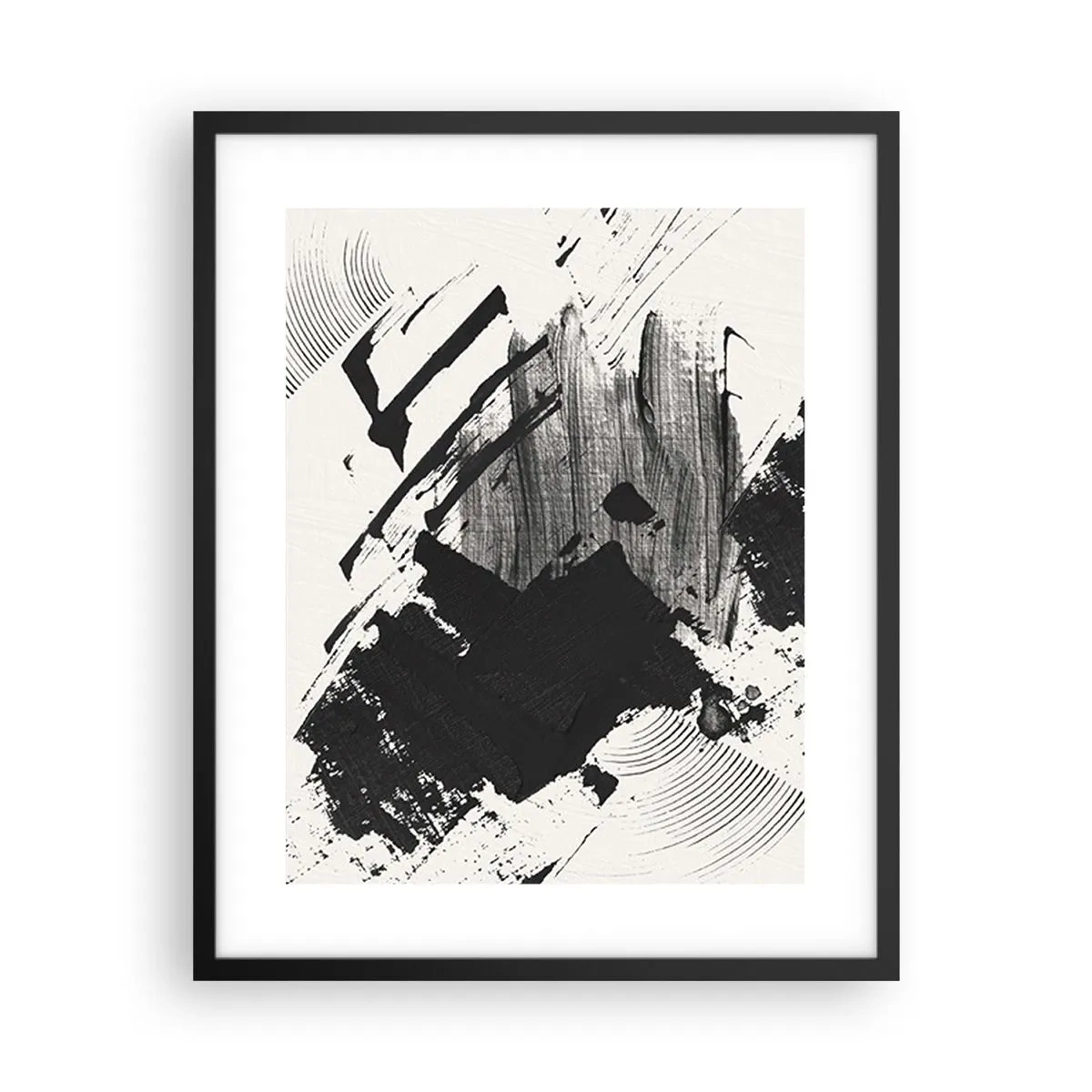 Pôster com moldura preta - Abstração – expressão do preto - 40x50 cm