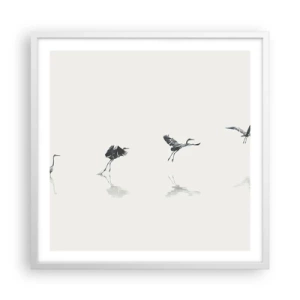 Pôster em moldura branca - Quatro passos simples - 60x60 cm
