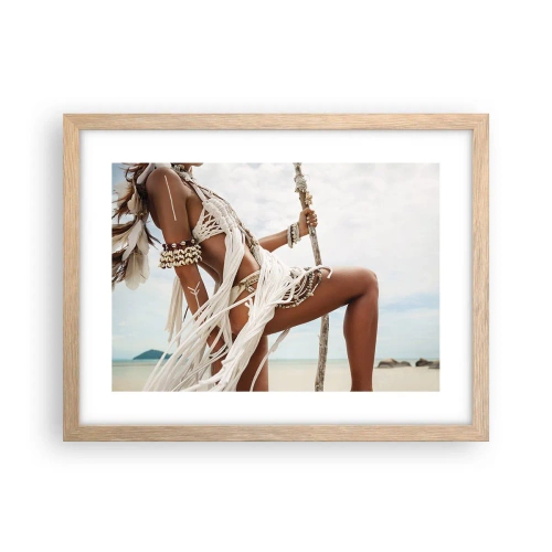 Pôster com moldura de carvalho claro - Sacerdotisa do Sol - 40x30 cm
