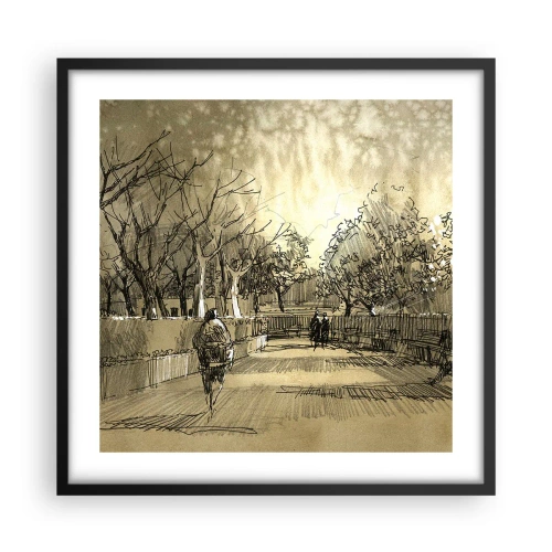 Pôster com moldura preta - Um momento capturado por uma pena - 50x50 cm