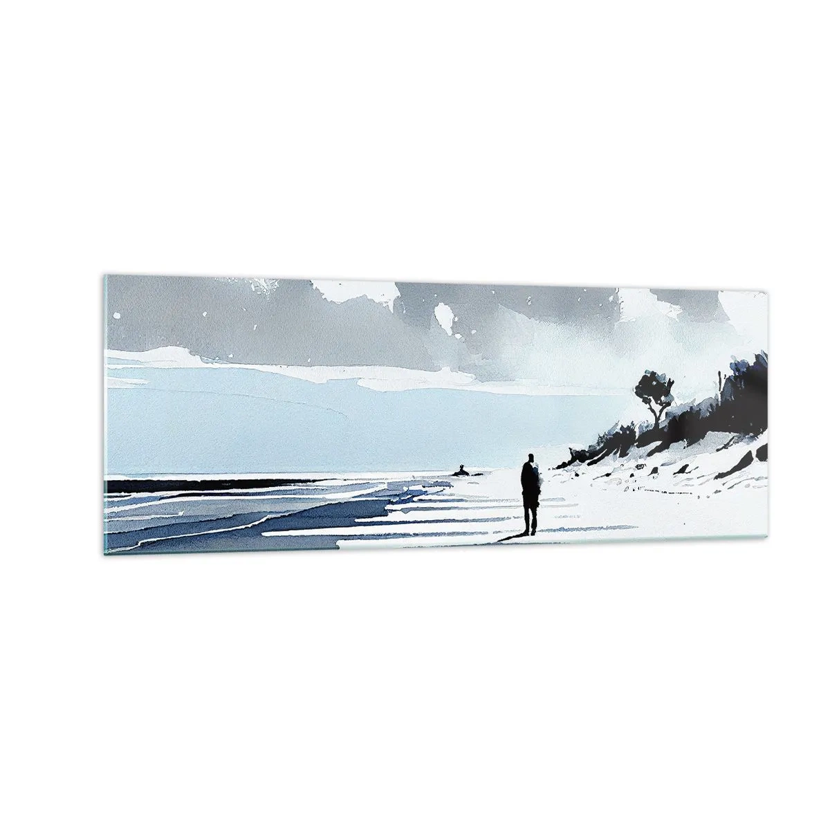 Quadro em vidro - Sozinho - 140x50 cm