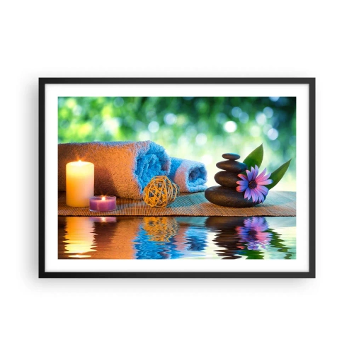 Pôster com moldura preta - Tempo para o corpo - 70x50 cm