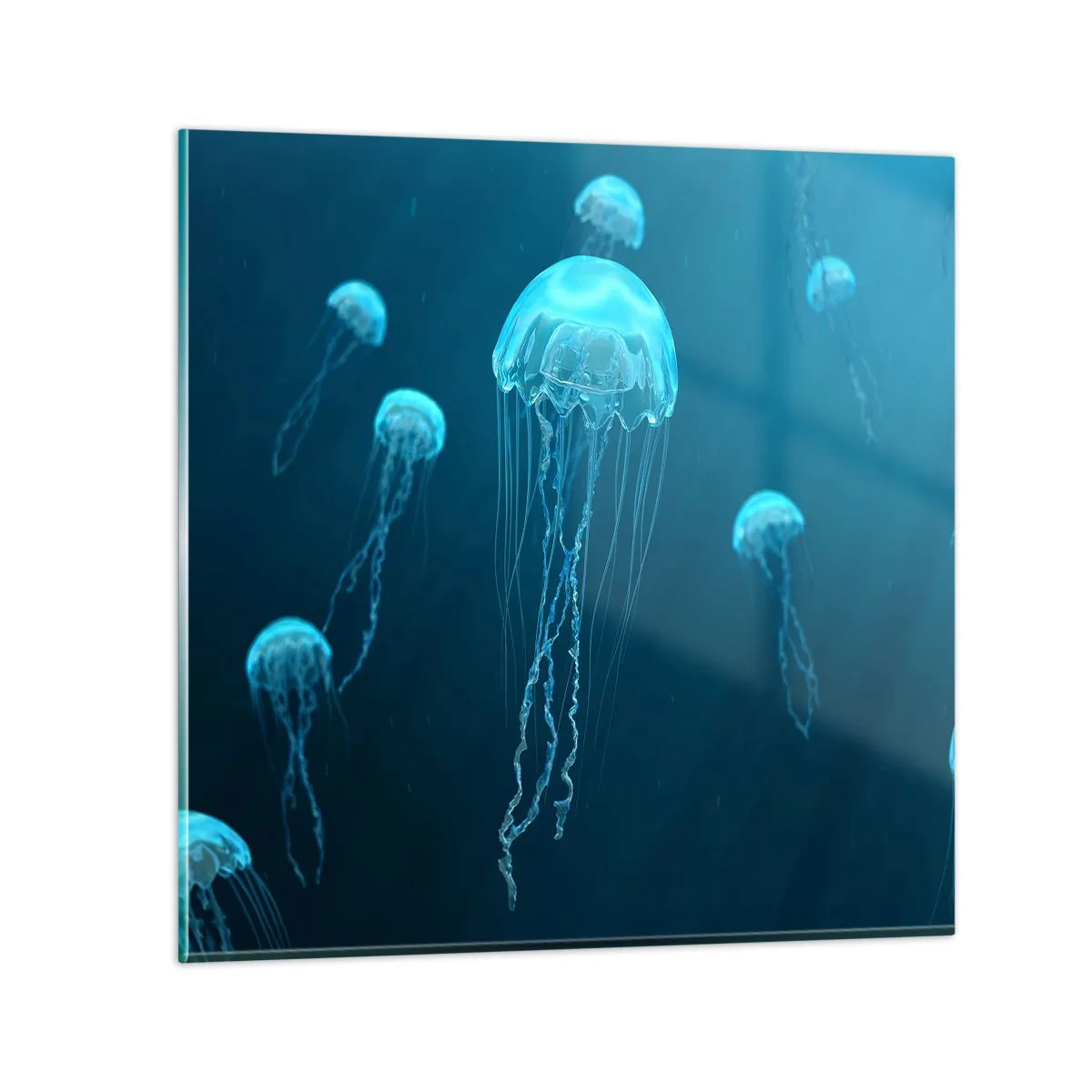 Quadro em vidro - Dança do oceano - 30x30 cm