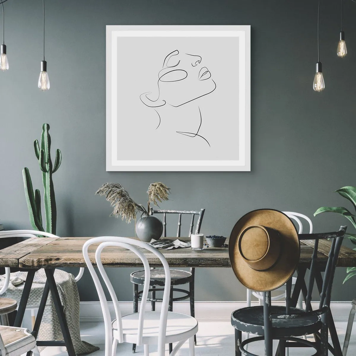 Pôster em moldura branca - Os meandros dos sonhos - 50x50 cm