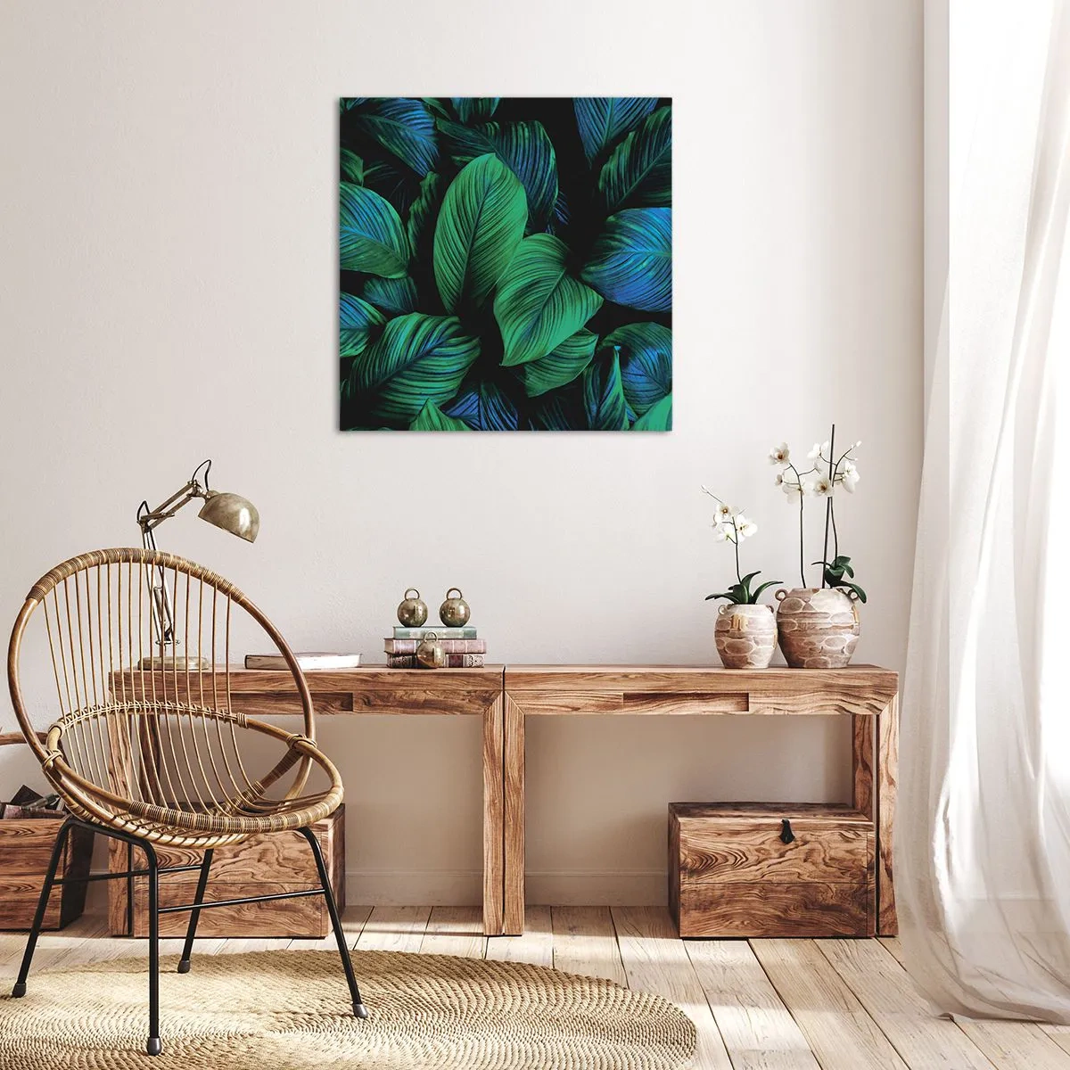 Quadro em tela - Na multidão verde - 40x40 cm