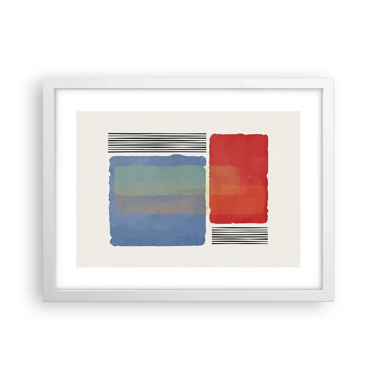 Pôster em moldura branca - A alma da geometria - 40x30 cm