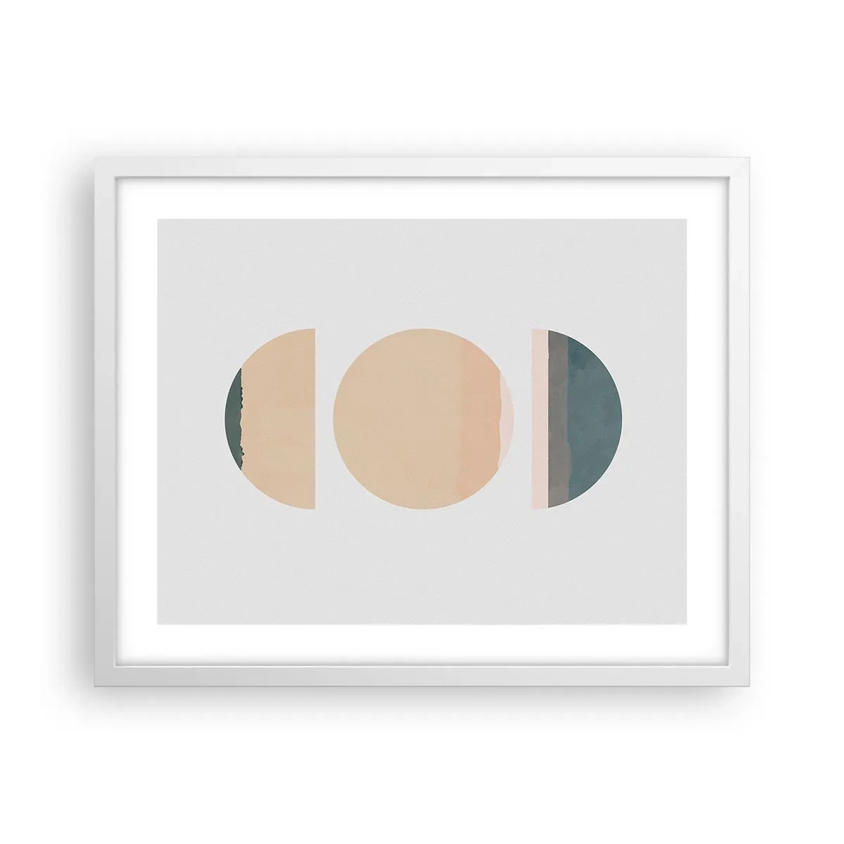 Pôster em moldura branca - Círculo entre círculos - 50x40 cm