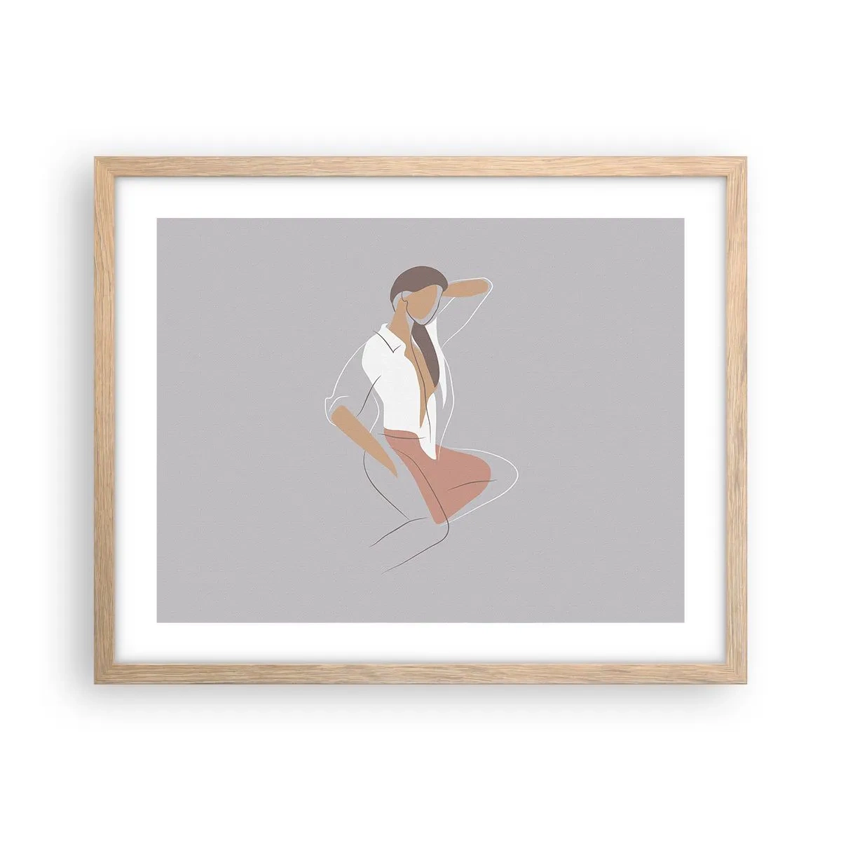Pôster com moldura de carvalho claro - O esboço do encanto - 50x40 cm
