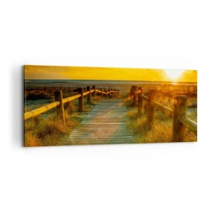 Quadro em tela - Banhado em ouro antigo - 100x40 cm
