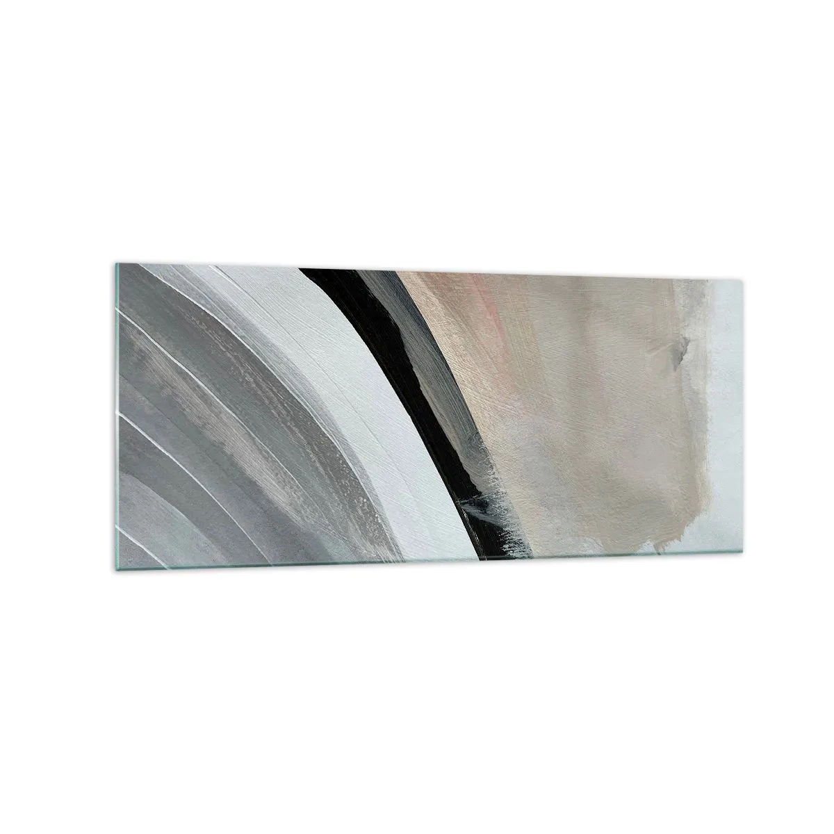 Quadro em vidro - Composição: arco preto e cinza - 120x50 cm
