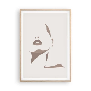 Pôster com moldura de carvalho claro - Feito de luz e sombra - 70x100 cm