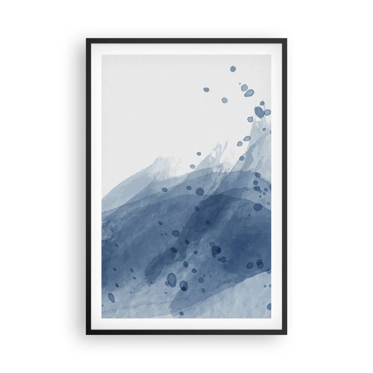 Pôster com moldura preta - Tule azul - 61x91 cm