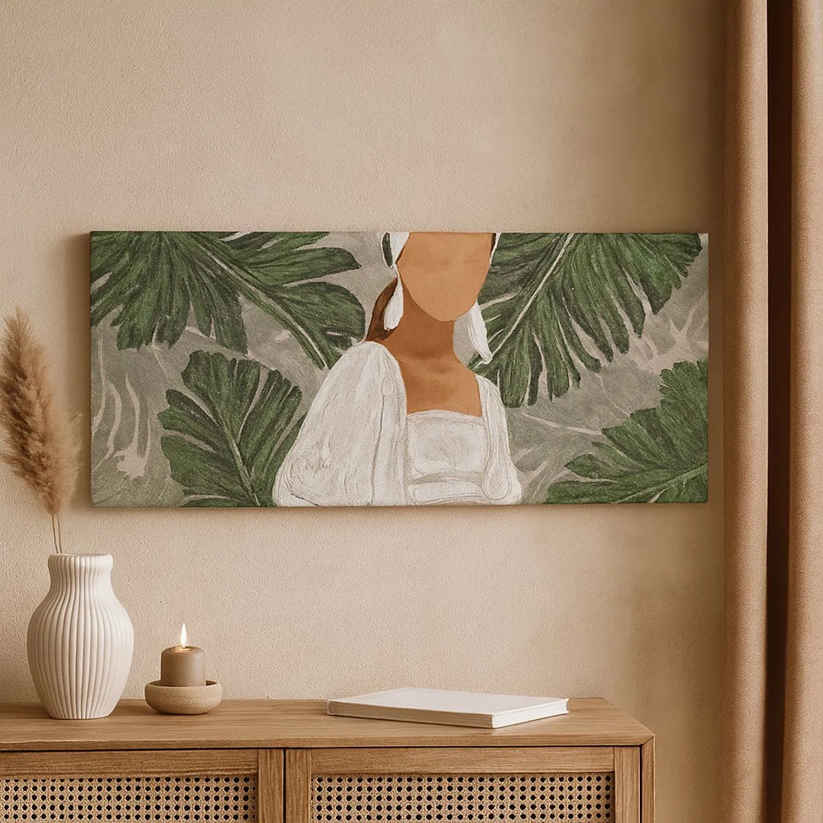 Quadro em tela - Retrato exótico - 100x40 cm