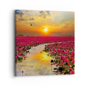 Quadro em tela - A vida secreta do lago - 40x40 cm