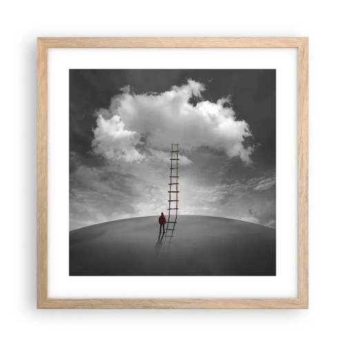 Pôster com moldura de carvalho claro - Tudo é possível - 40x40 cm