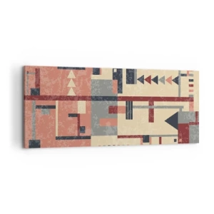 Quadro em tela - Combinação de verticais e horizontais - 120x50 cm